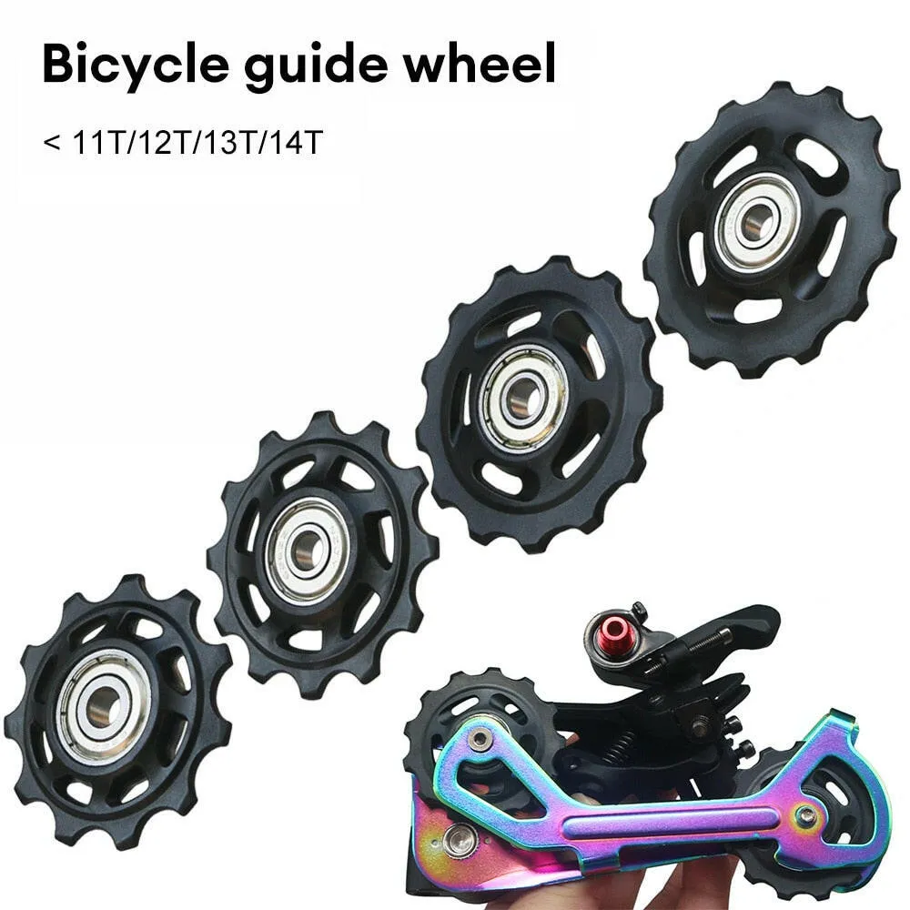 11T 12T 13T 14T MTB Bicycle Rear Guide Wheel Road Bike Rear Derailleur Pulley Roller Bearing Outdoor Mountain Bike Cycling Parts