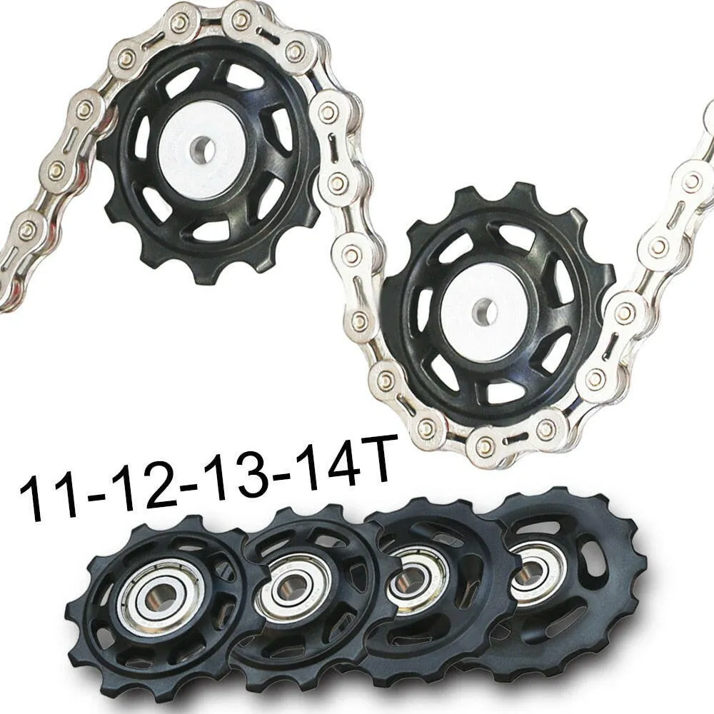 11T 12T 13T 14T MTB Bicycle Rear Guide Wheel Road Bike Rear Derailleur Pulley Roller Bearing Outdoor Mountain Bike Cycling Parts