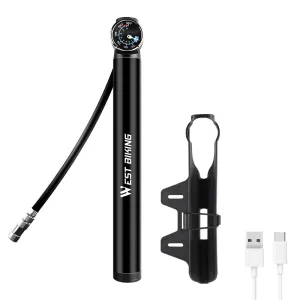 12.8V 120PSI Smart Electric Bicycle Pump With Hose Pressure Gauge USB Rechargeable MTB Road Bike Tire Air Pump Cycling Inflator