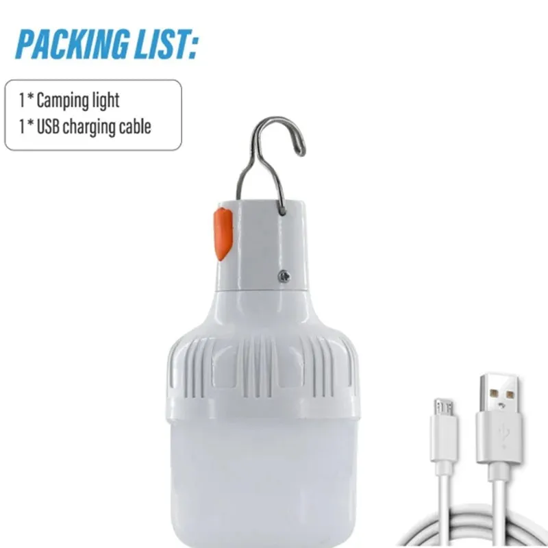 1PC Outdoor USB Rechargeable LED Lamp Bulbs 60W