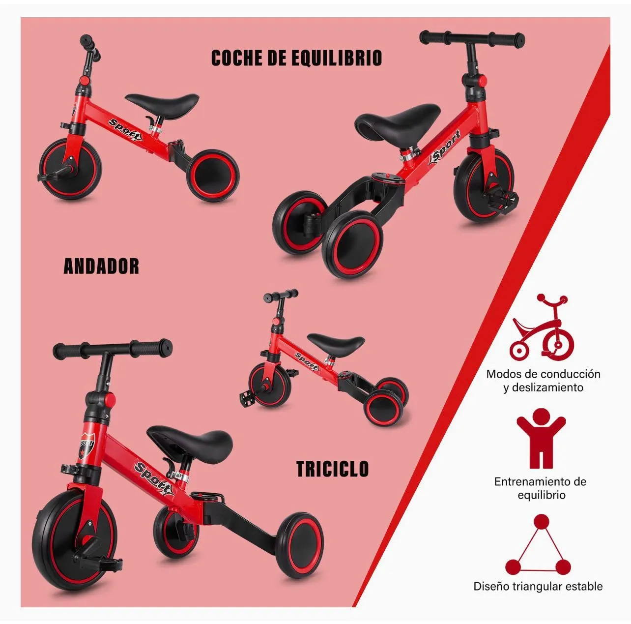 3 in 1 Kids Tricycle Balance Bike