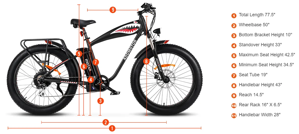 AddMotor 1250W Motan M-5500 All Terrain Hunting Mountain Electric Bike