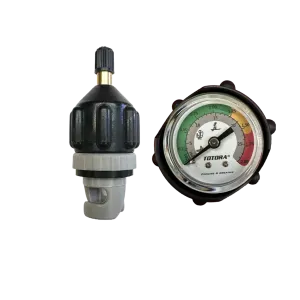 Air-Compressor Valve Adaptor with Pressure Gauge