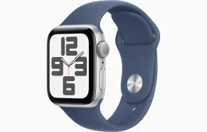 Apple Watch SE GPS 40Mm, Silver Aluminium Case with Denim, S/M