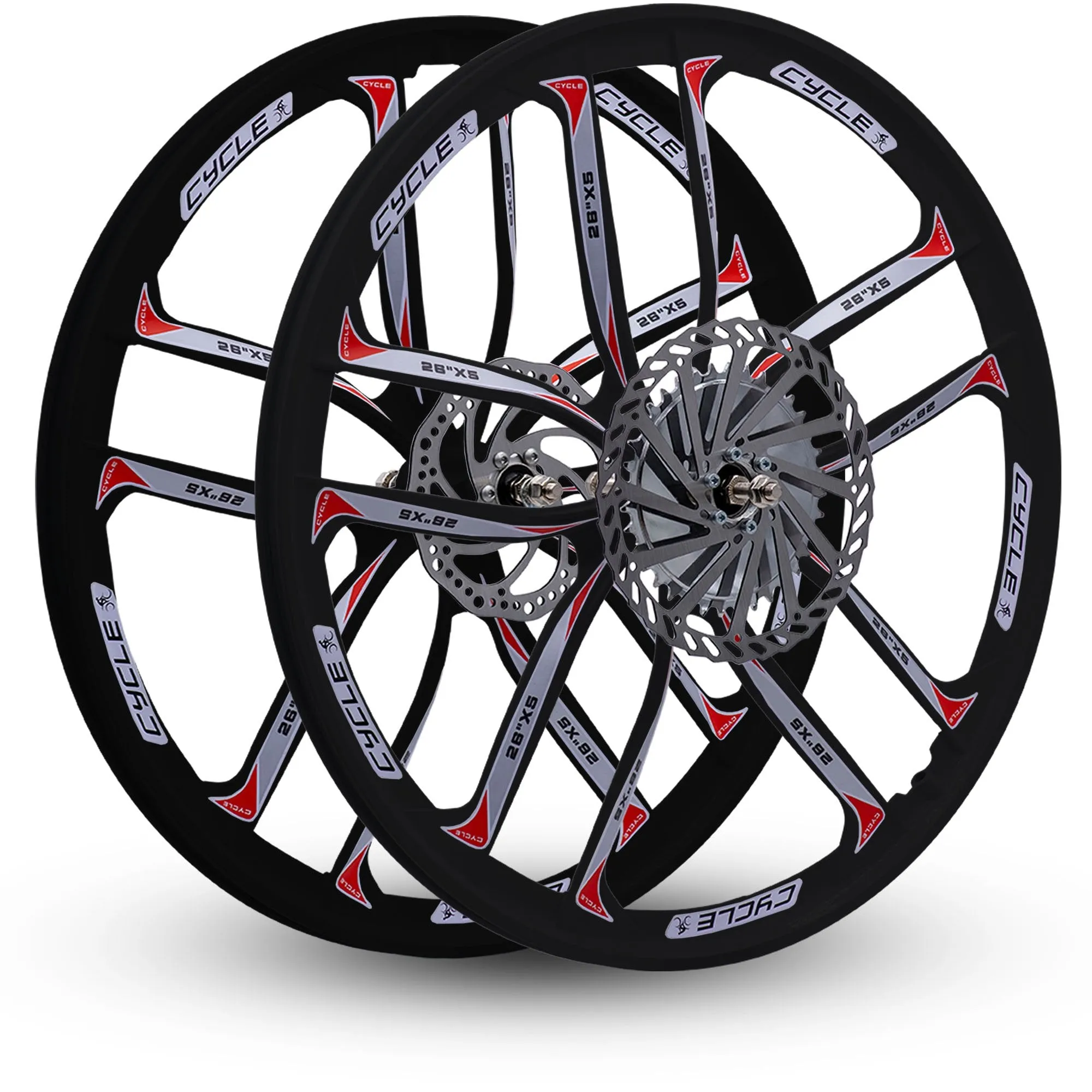 BBR Tuning 26 Inch Heavy Duty 10 Spoke STAR Motorized Bike Mag Wheel Set