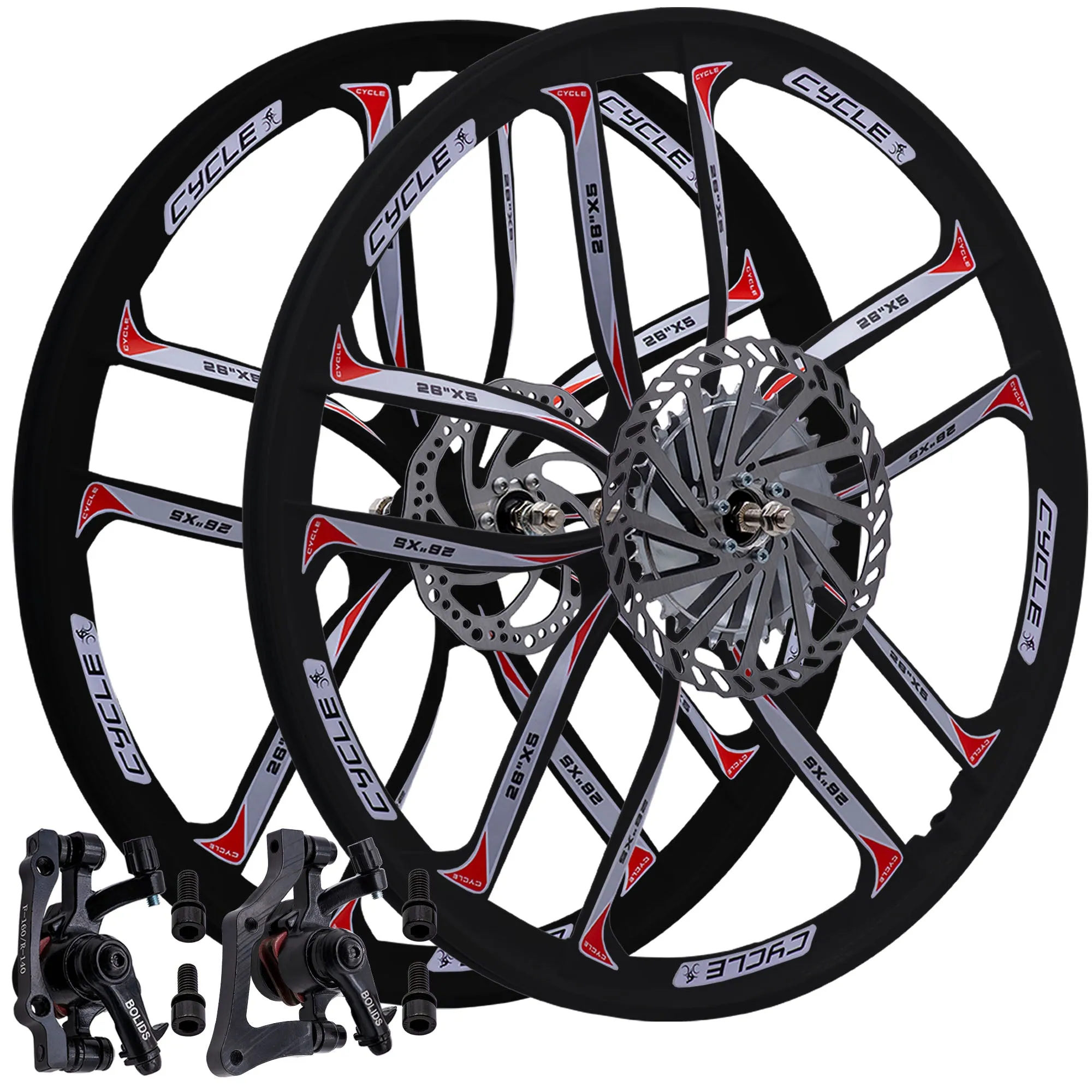 BBR Tuning 26 Inch Heavy Duty 10 Spoke STAR Motorized Bike Mag Wheel Set