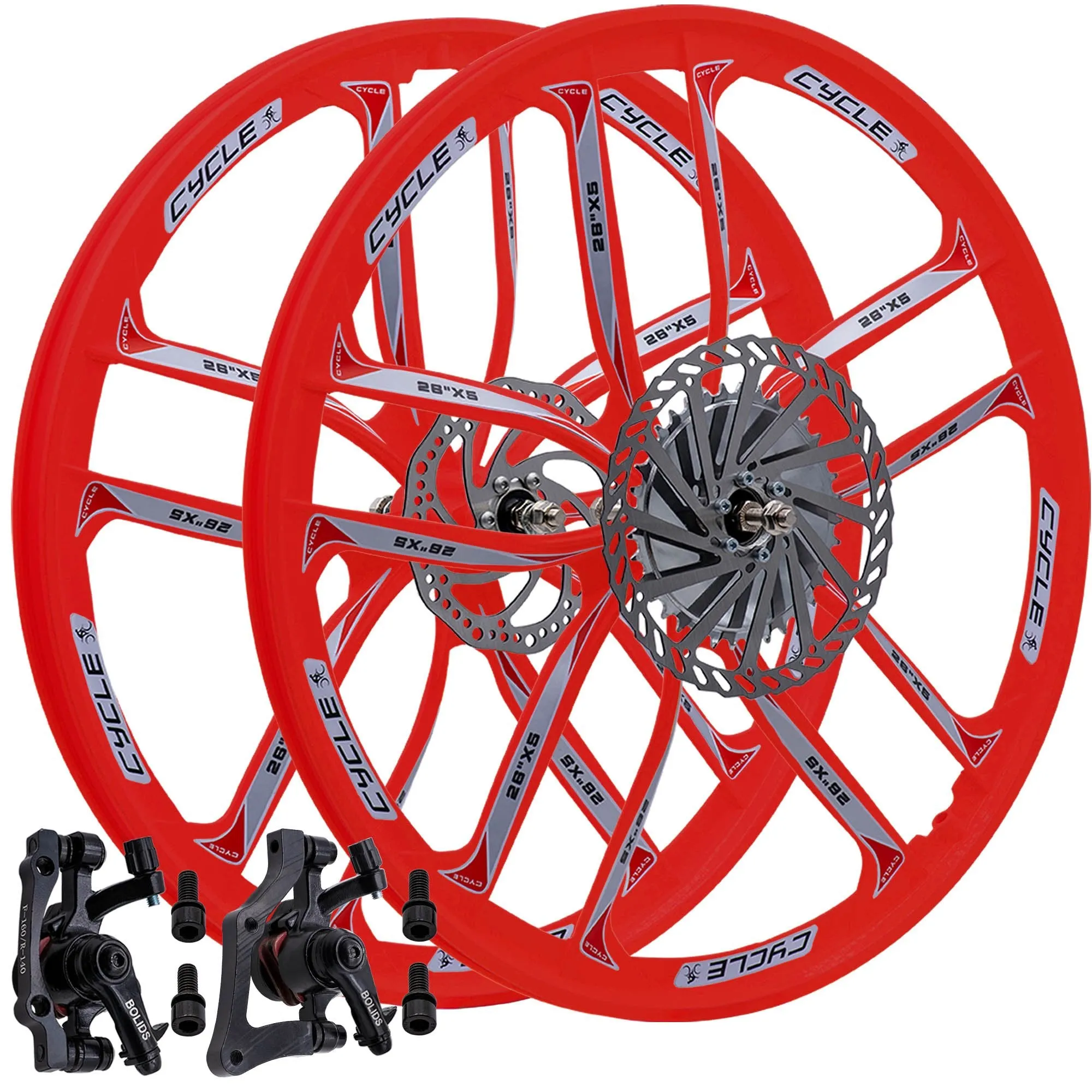 BBR Tuning 26 Inch Heavy Duty 10 Spoke STAR Motorized Bike Mag Wheel Set