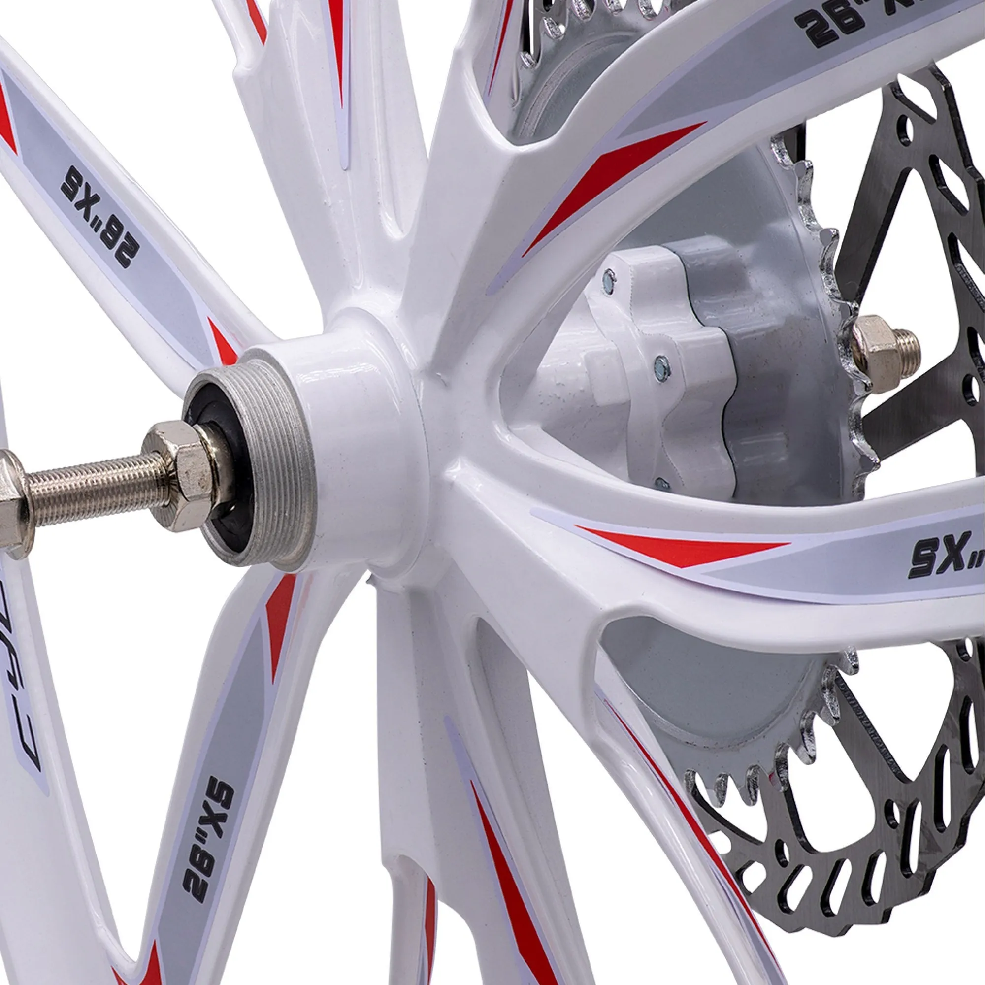 BBR Tuning 26 Inch Heavy Duty 10 Spoke STAR Motorized Bike Mag Wheel Set