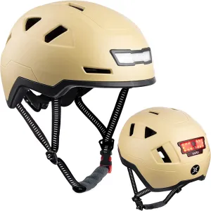 Bike Helmet with LED Lights - Urban Bicycle Helmet for Adults, Men & Women