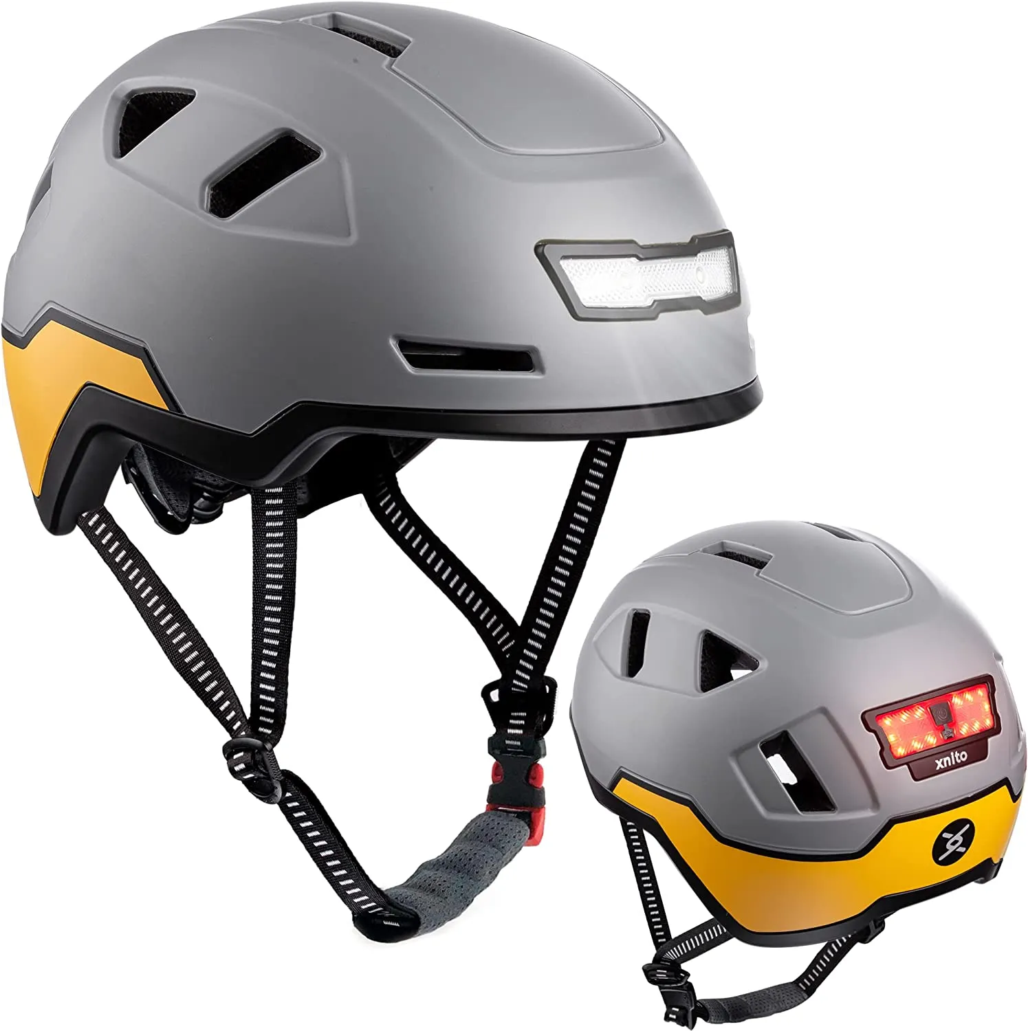 Bike Helmet with LED Lights - Urban Bicycle Helmet for Adults, Men & Women