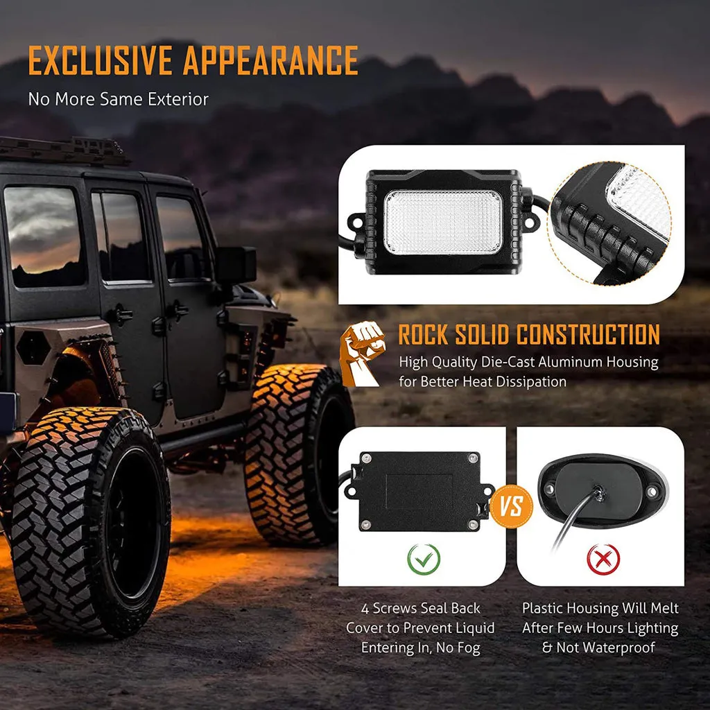 Dome Light UTV Interior Light Universal Roll Bar Cage Mount   RGBW LED Rock Light with Bluetooth Control for Polaris, Can-Am, UTV, ATV, Off-road Vehicle