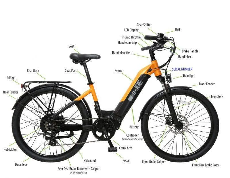 e-JOE JADE 750w 48v 14aH Comfort Cruiser Commuter ebike