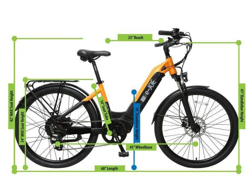 e-JOE JADE 750w 48v 14aH Comfort Cruiser Commuter ebike