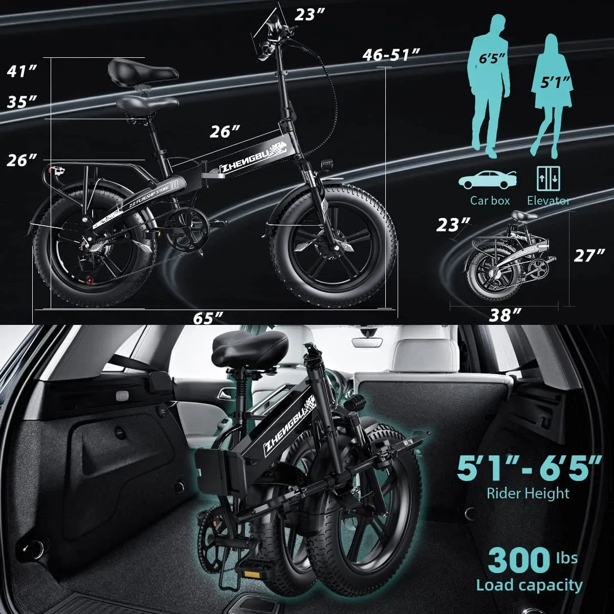 Electric Mountain Bike 750W 20x4 Inch Fat Tire