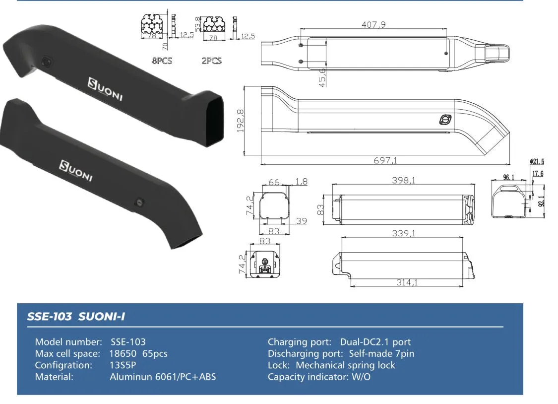 EUNORAU 48V 14Ah/17Ah FAT-HS/DEFENDER-S/SPECTER-S Replace&Upgrade Battery