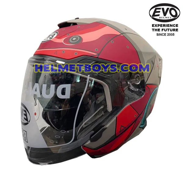 EVO RS9 Motorcycle Sunvisor Helmet IRON JET RED