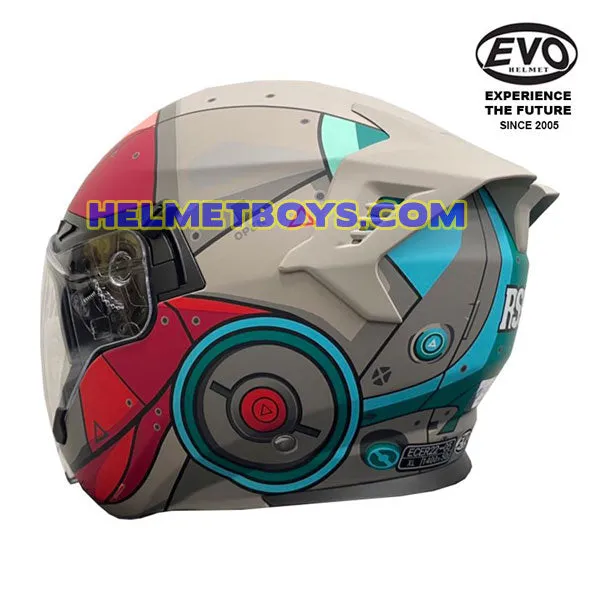 EVO RS9 Motorcycle Sunvisor Helmet IRON JET RED