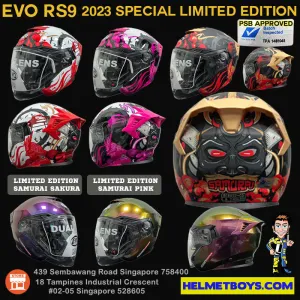 EVO RS9 Motorcycle Sunvisor Helmet SAMURAI SERIES