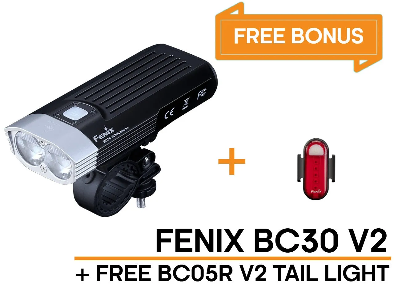 Fenix BC30 V2 LED Bike Light   FREE  BC05R V2 Taillight