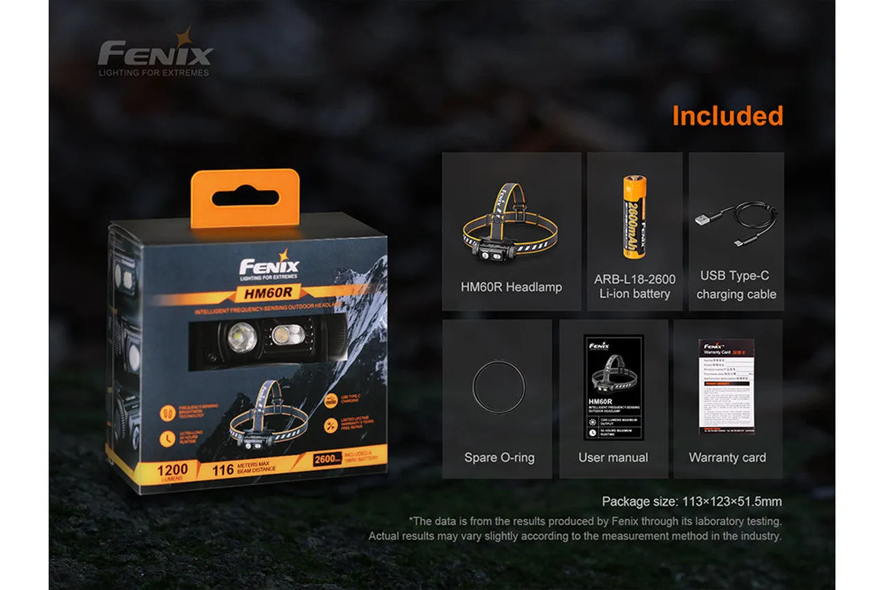 Fenix HM60R Rechargeable Outdoor Headlamp - 1200 Lumens