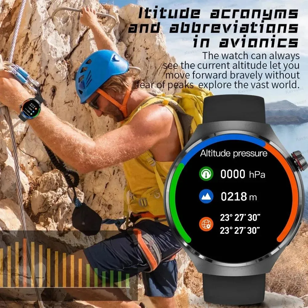 GT4 Pro GPS NFC Smart Watch Men AMOLED Screen IP68 Waterproof 2024