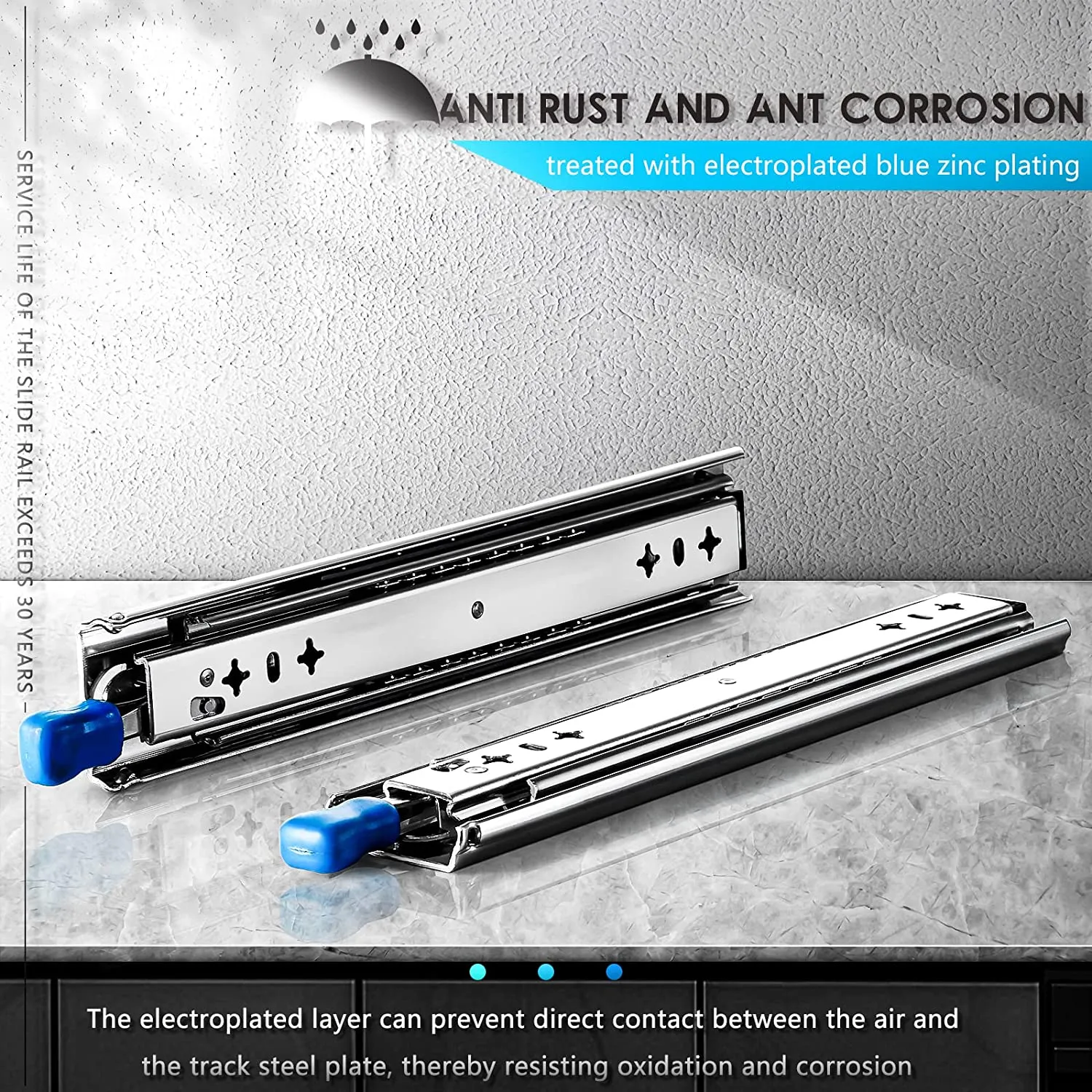 Heavy Duty Locking 26in Drawer Slides 150KG Capacity