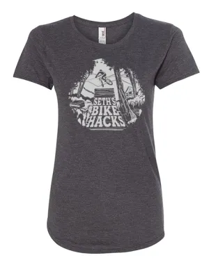 L & XL SETH'S BIKE HACKS WOMEN'S SHIRT (HEATHER DARK GREY)