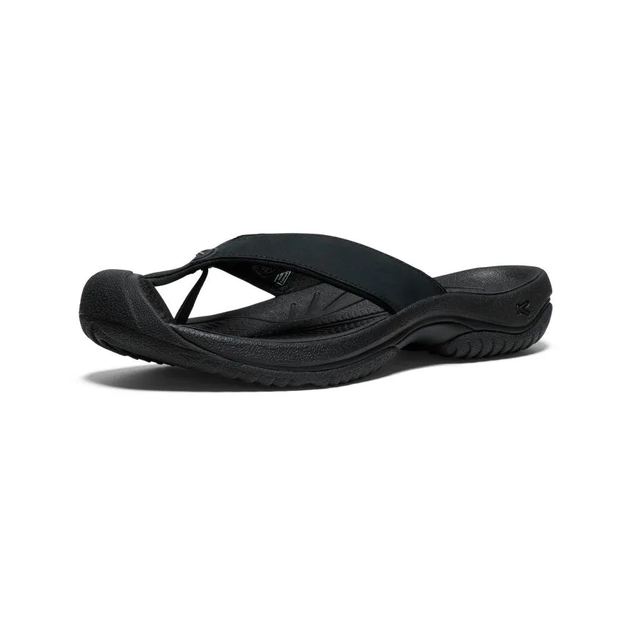 Men's Waimea Leather Flip-Flop  |  Black/Black