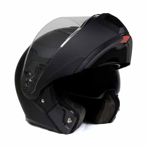 Milwaukee Helmets MPH9812DOT Flat Black 'Menace' Advanced Motorcycle Modular Helmet for Men and Women Biker w/ Drop Down Visor