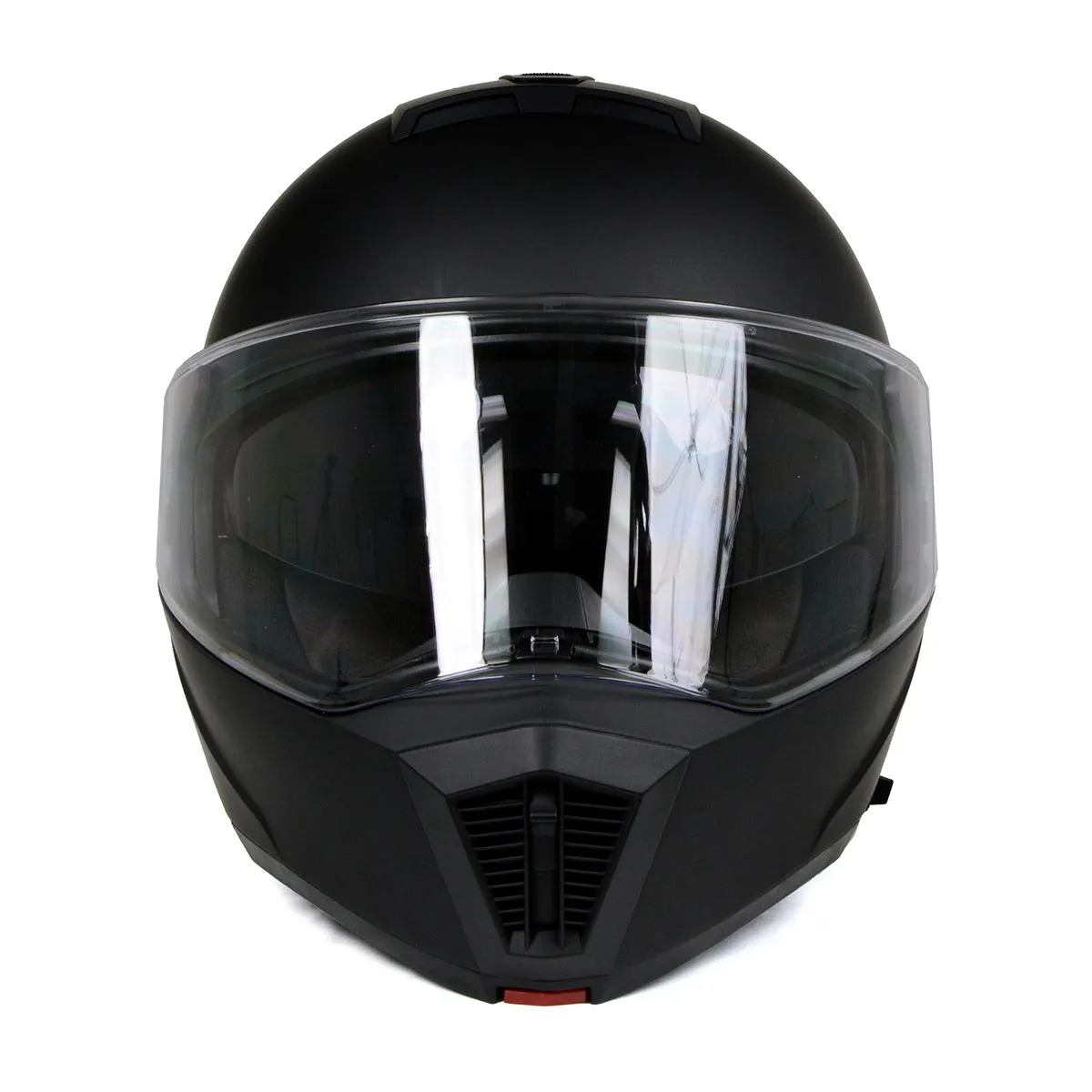 Milwaukee Helmets MPH9812DOT Flat Black 'Menace' Advanced Motorcycle Modular Helmet for Men and Women Biker w/ Drop Down Visor