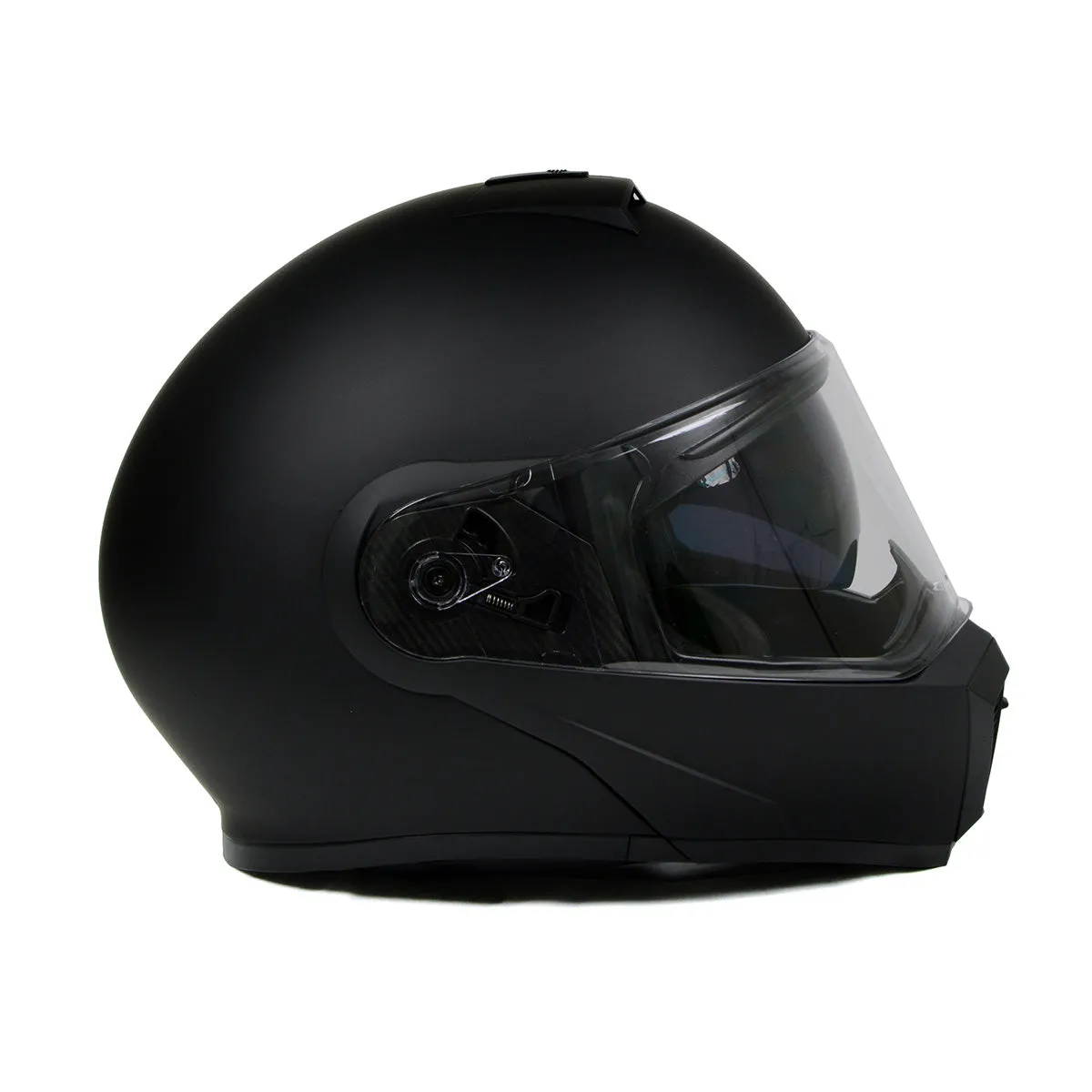 Milwaukee Helmets MPH9812DOT Flat Black 'Menace' Advanced Motorcycle Modular Helmet for Men and Women Biker w/ Drop Down Visor