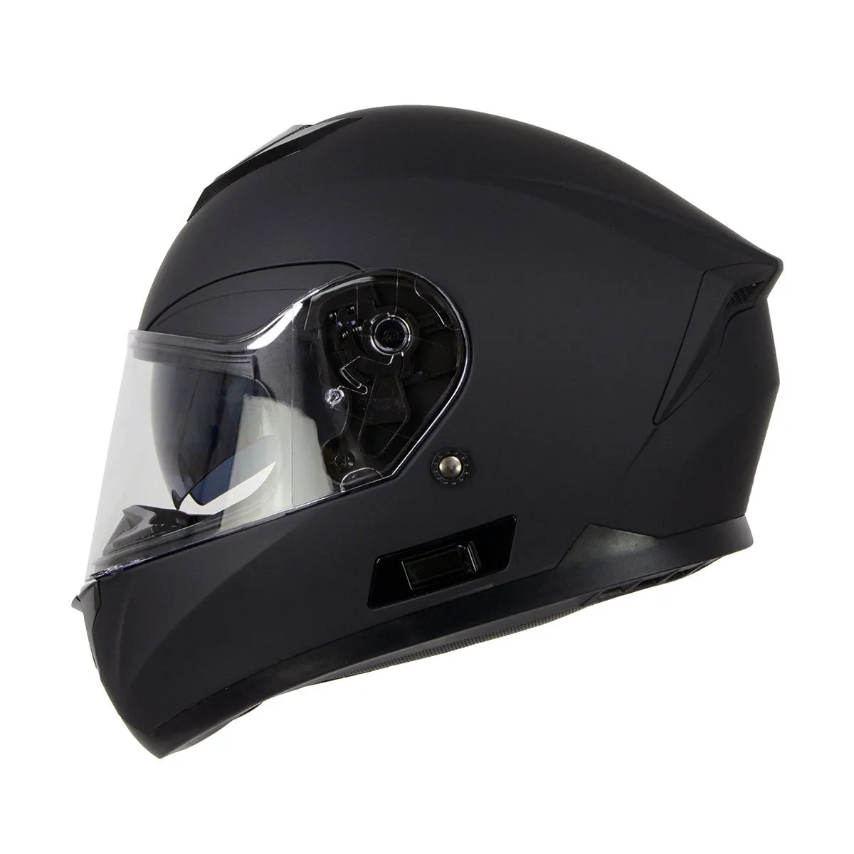 Milwaukee Helmets MPH9835DOT 'Sweeper' Flat Black Advanced Motorcycle Full Face Helmet for Men and Women Biker w/ Drop Down Visor