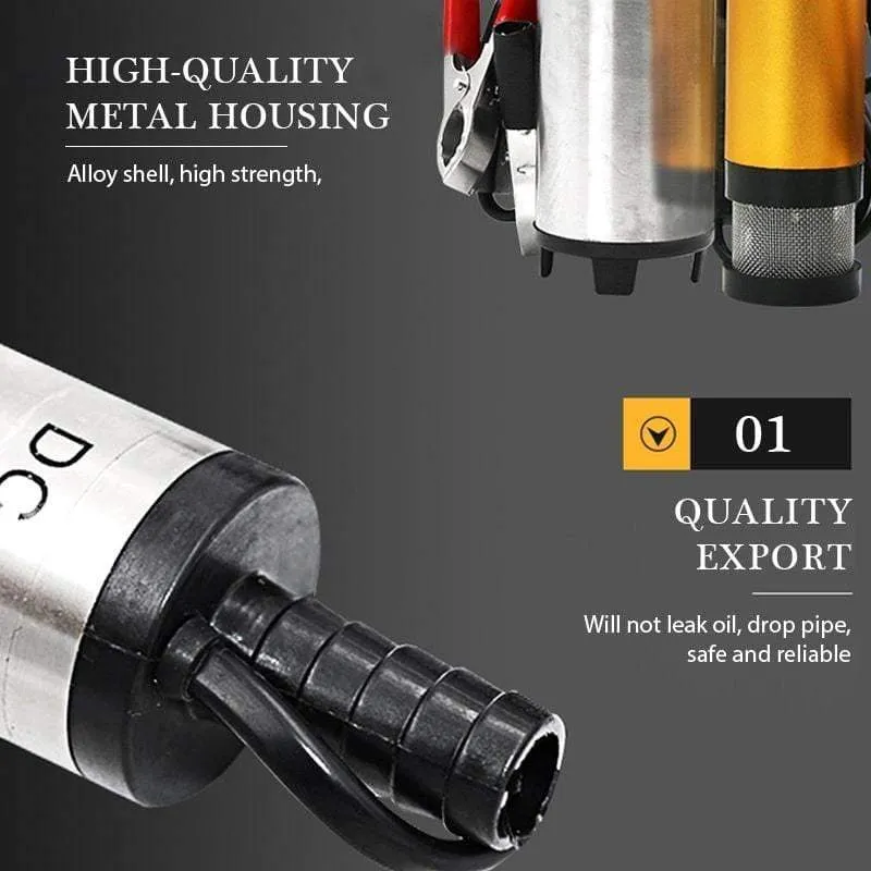 Portable Mini 12V 24V DC Electric Submersible Pump For Pumping Diesel Oil Water Aluminum Alloy Shell 12L/min Fuel Transfer Pump