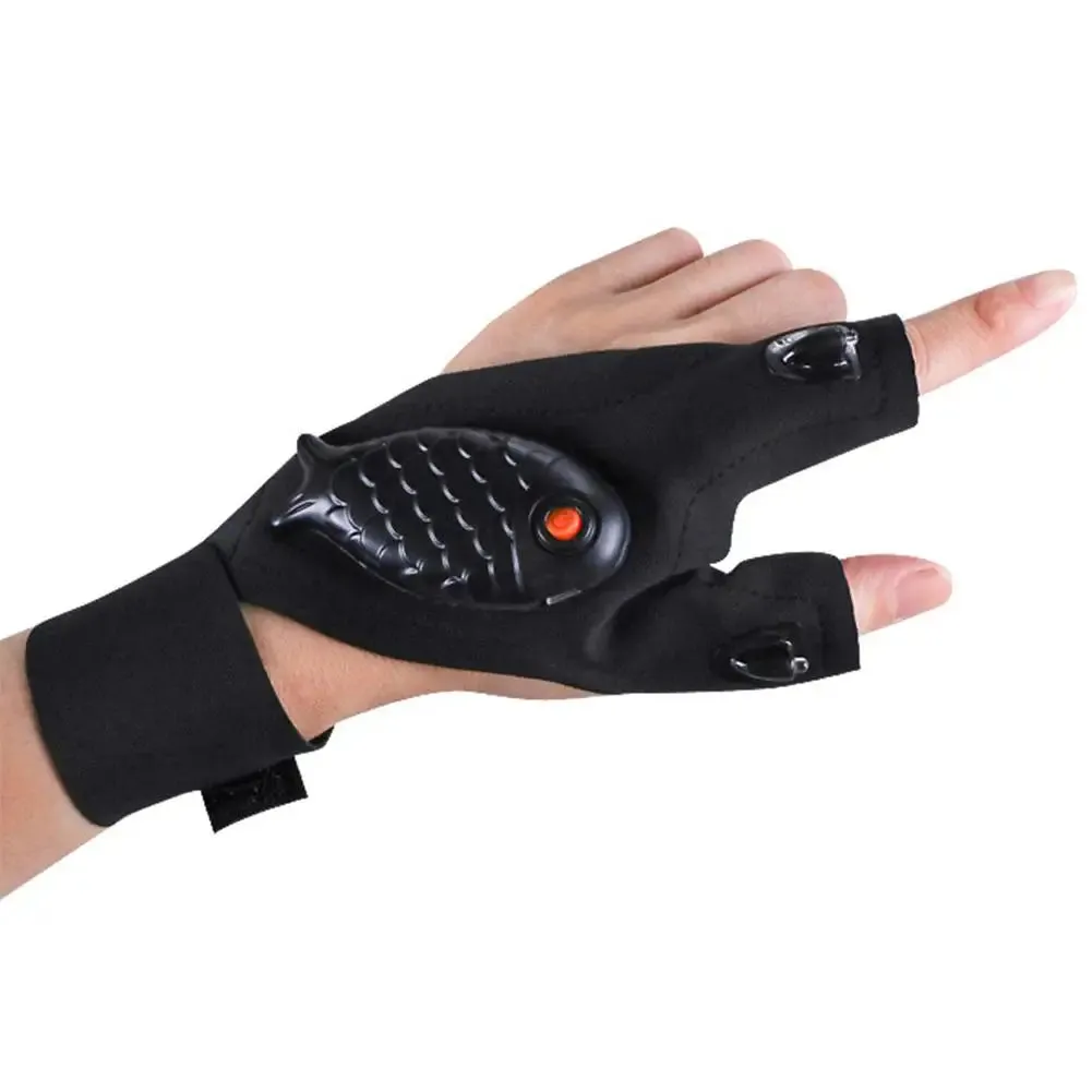 Rechargeable Fingerless Repair Fishing LED Gloves