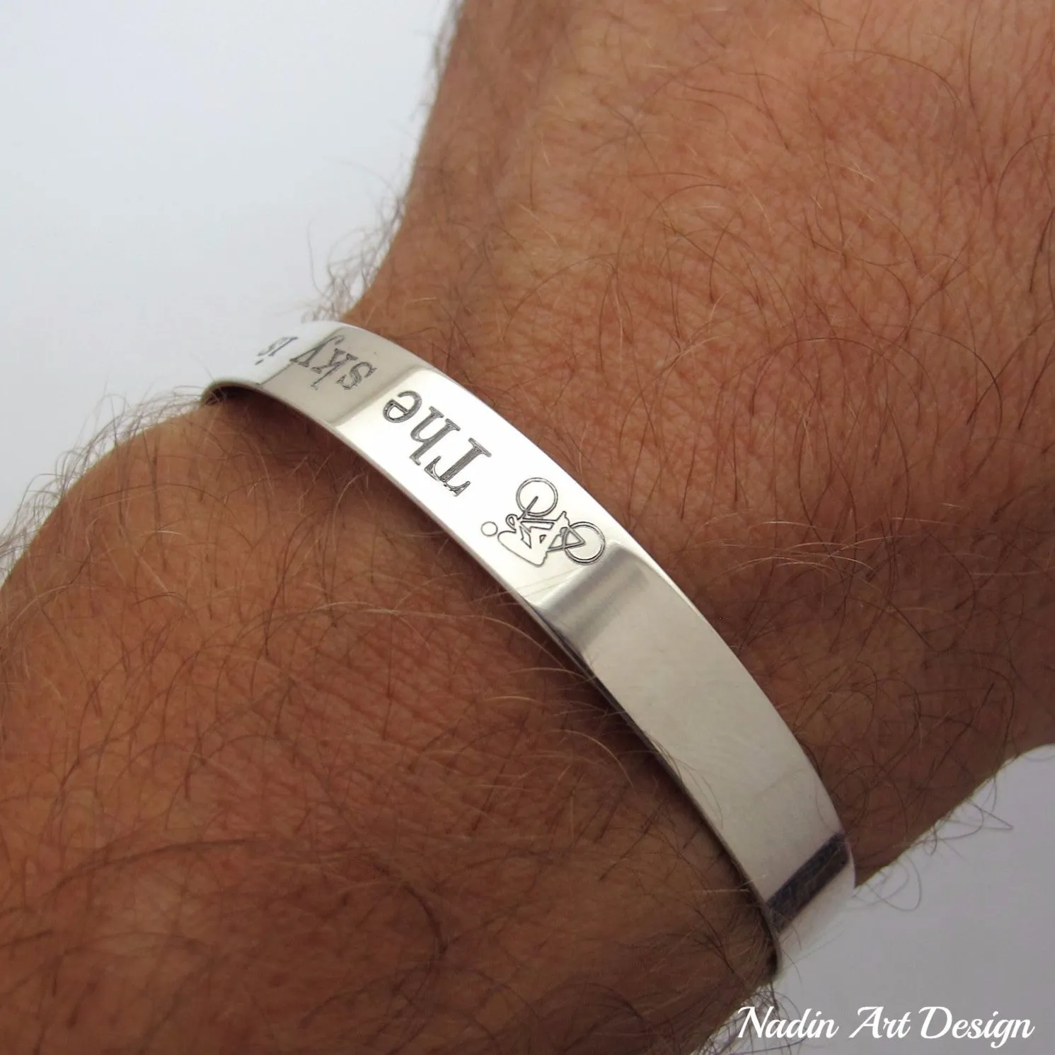 Triathlon Personalized Mens Cuff Bracelet